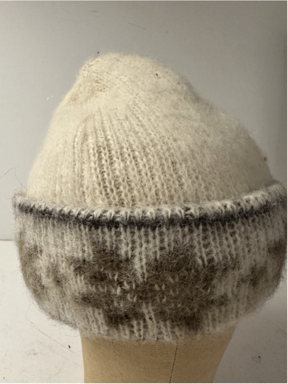 Vintage Icewear Icelandic Wool Beanie Hat Cream Nordic Snowflake Made In Iceland
